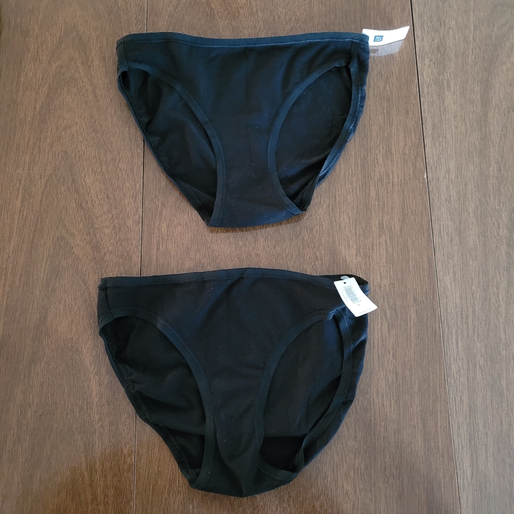 Bundle 2 NWT Gap Body Black Cotton Bikini Underwear